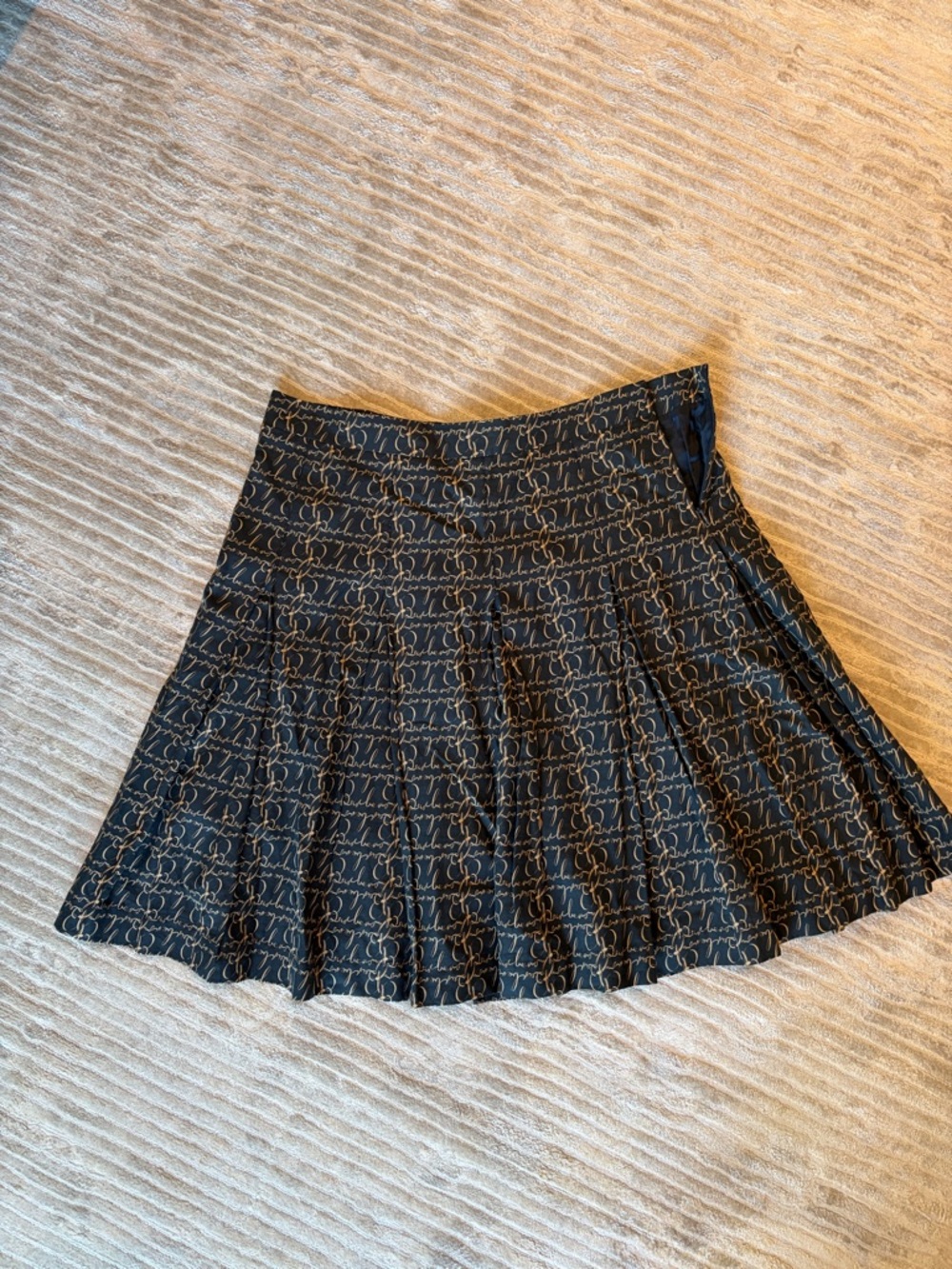Burberry Black Monogram Pleated Skirt